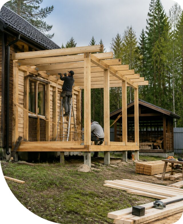 Строительство пристроек и построек на участке в Северодвинске